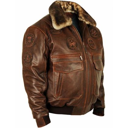 Лётная куртка Top Gun Jolly Rogers brown (Art.322)